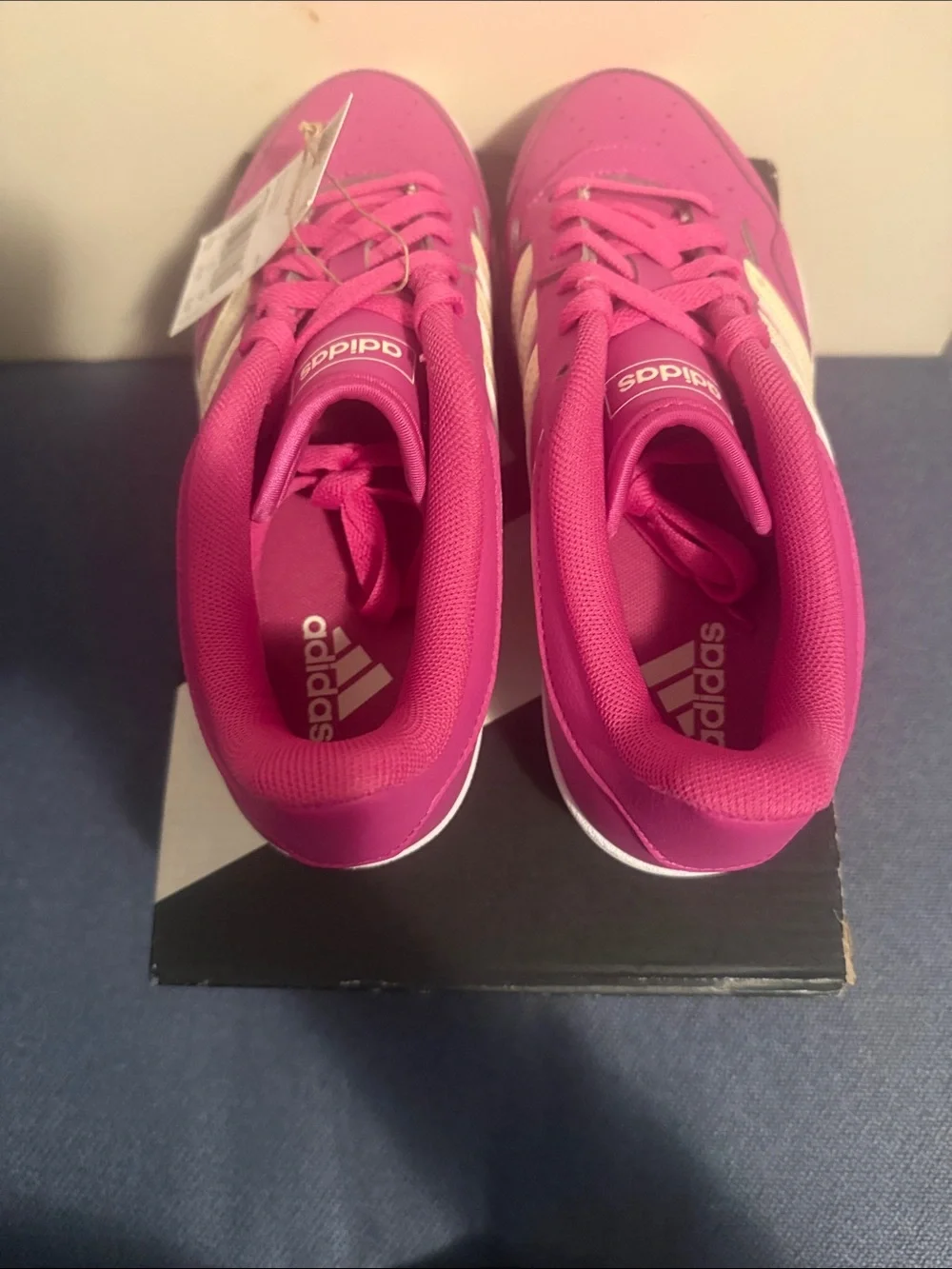 Adidas Kids Pink and White Hoops 4.0 Sneakers-NWT Size 6.5